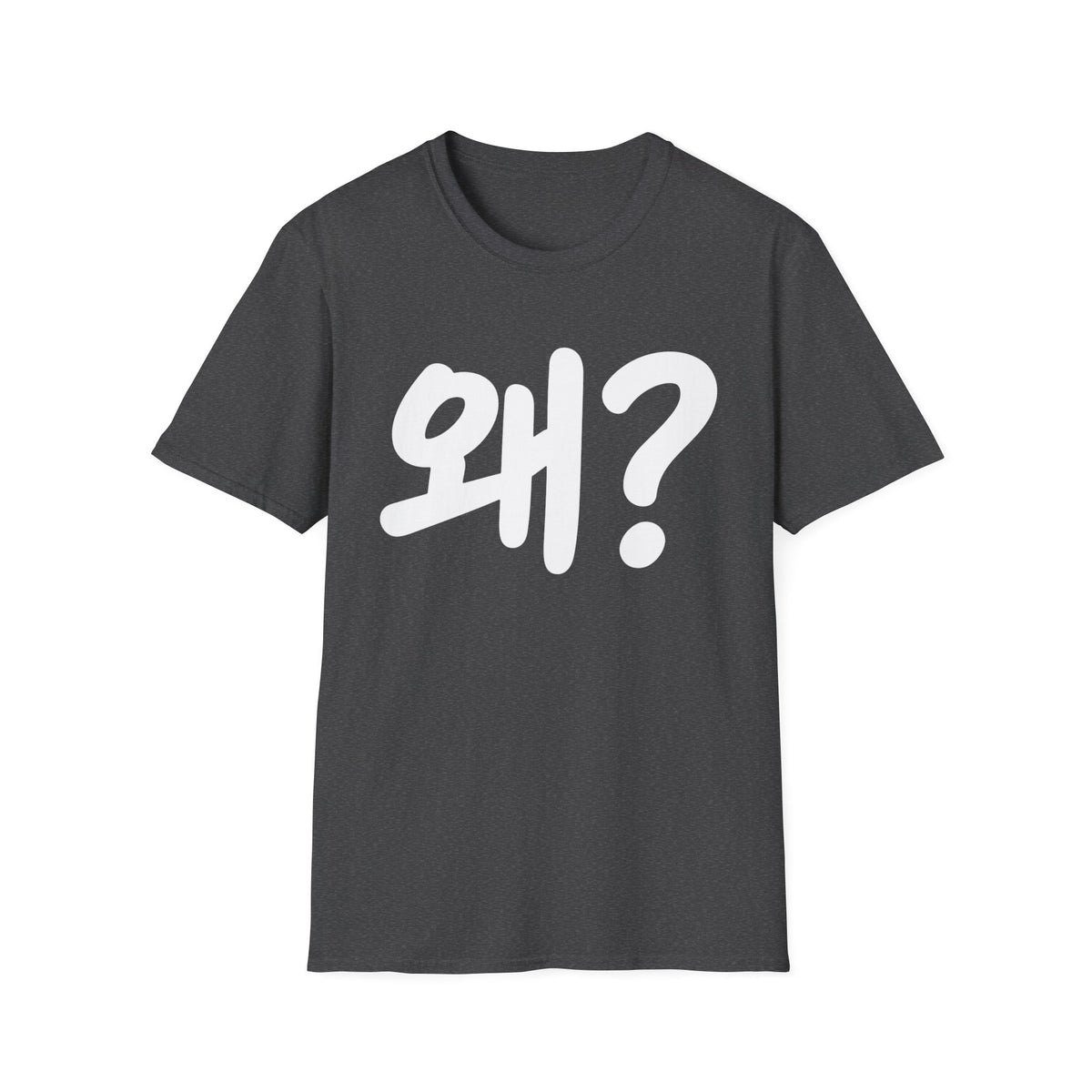 Korean "왜?" Graphic T-Shirt — Bold Question Mark Tee