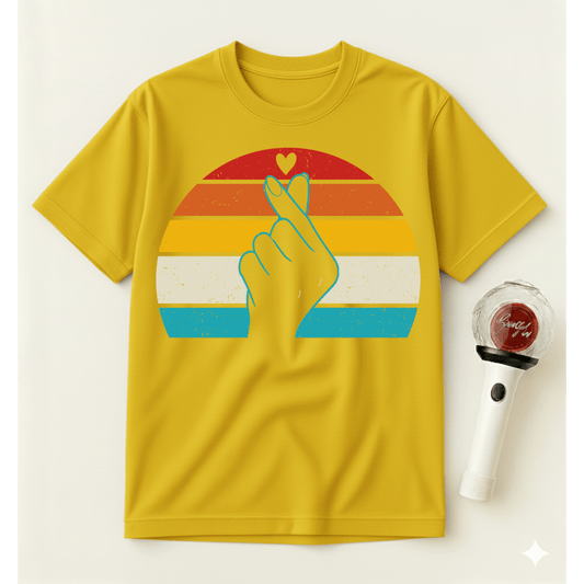FINGER HEART RETRO T-SHIRT