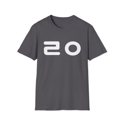 Minimal '20' Graphic T-Shirt — Retro Numeric Logo Tee