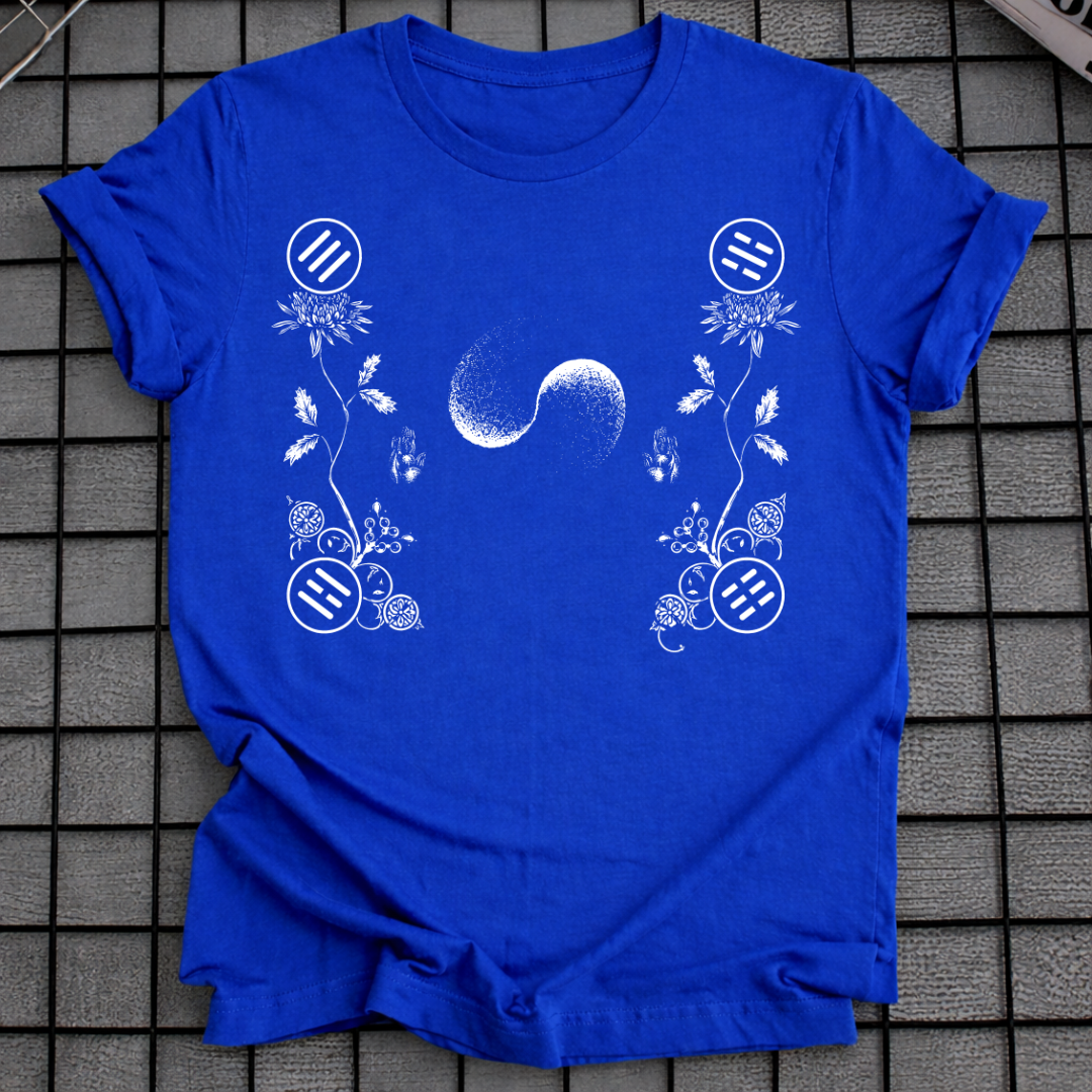 KOREAN TAEGEUK FLORAL T-SHIRT