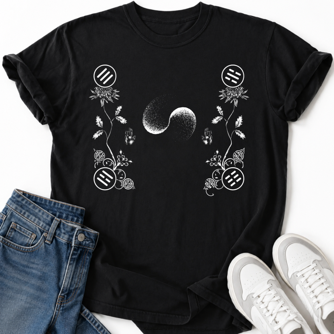 KOREAN TAEGEUK FLORAL T-SHIRT