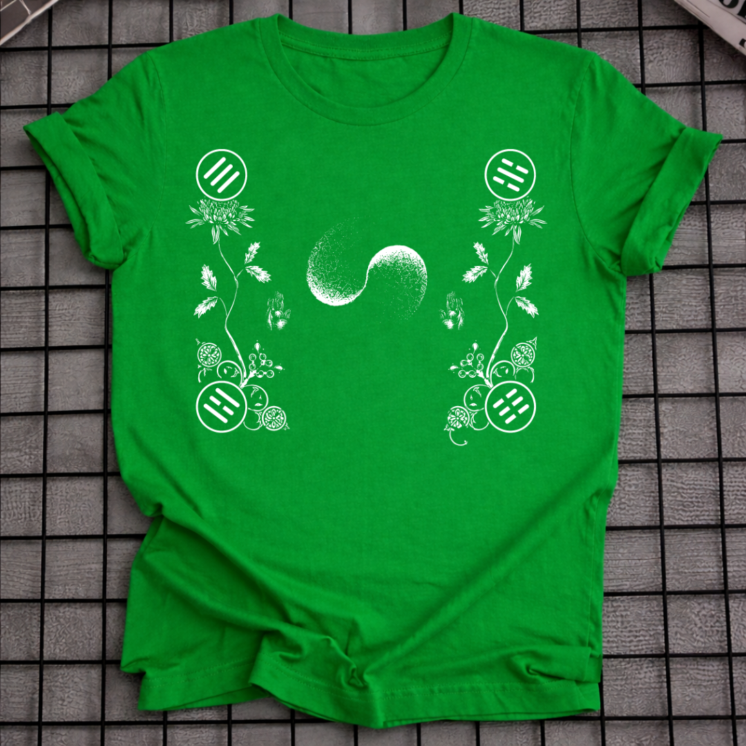 KOREAN TAEGEUK FLORAL T-SHIRT
