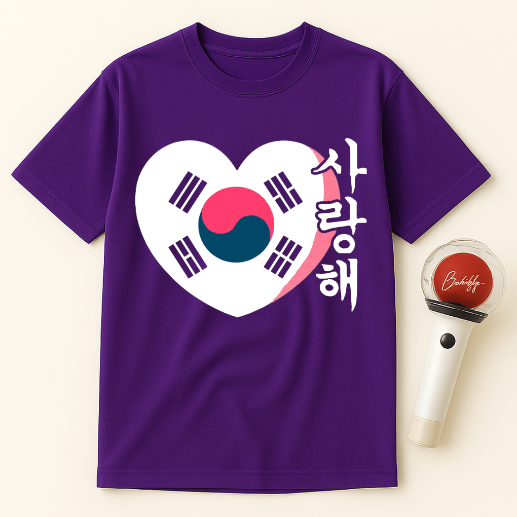 KOREAN FLAG HEART SARANGHAE UNISEX T-SHIRT