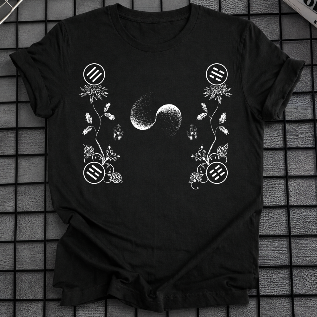 KOREAN TAEGEUK FLORAL T-SHIRT