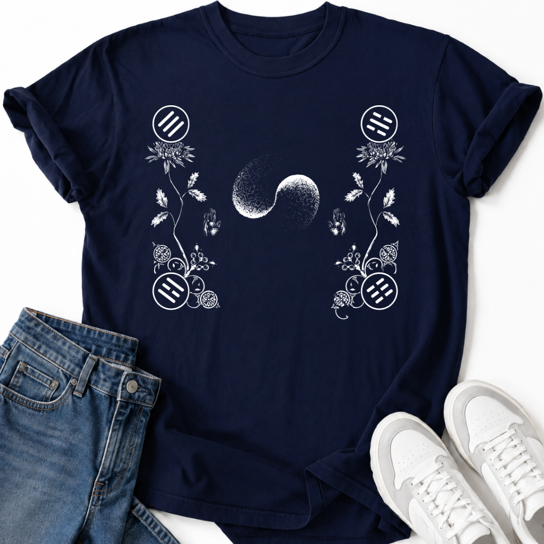 KOREAN TAEGEUK FLORAL T-SHIRT