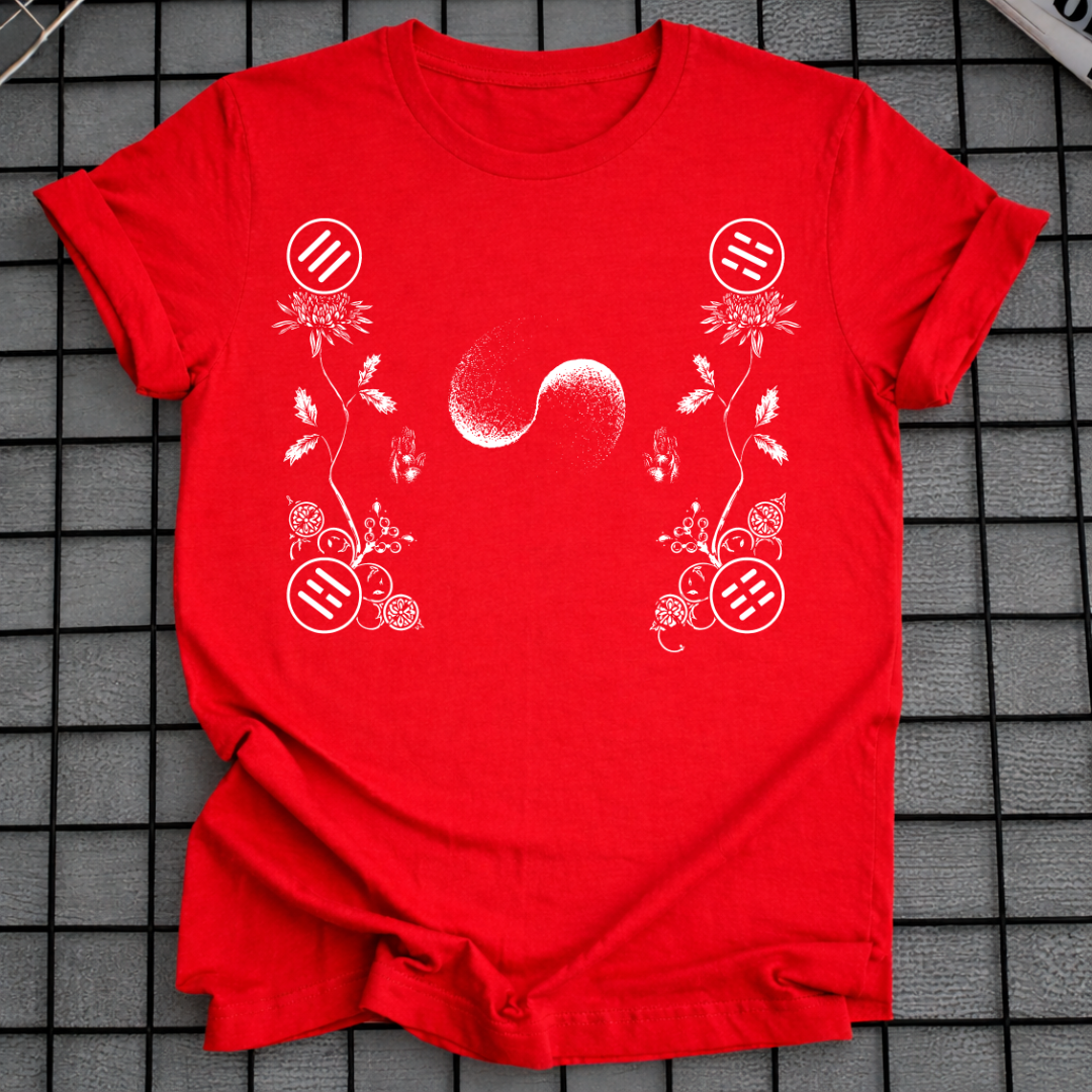 KOREAN TAEGEUK FLORAL T-SHIRT