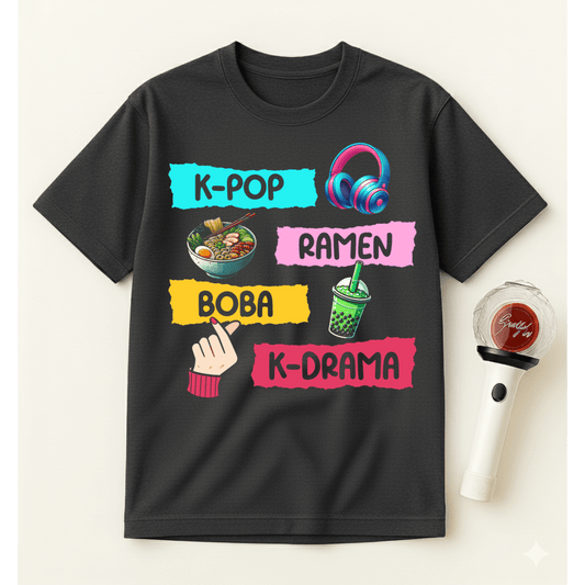 K-POP RAMEN BOBA K-DRAMA T-SHIRT