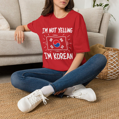 I’m Not Yelling I’m Korean T-Shirt — Funny Korean Pride Tee with South Korea Flag
