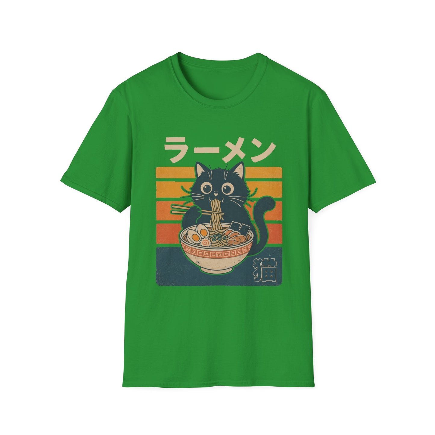 Ramen Cat T‑Shirt — Cute Japanese Neko Eating Ramen Graphic Tee