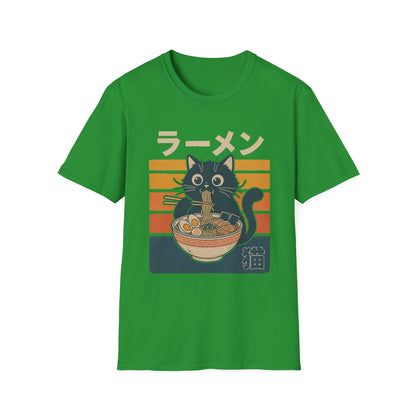 Ramen Cat T‑Shirt — Cute Japanese Neko Eating Ramen Graphic Tee