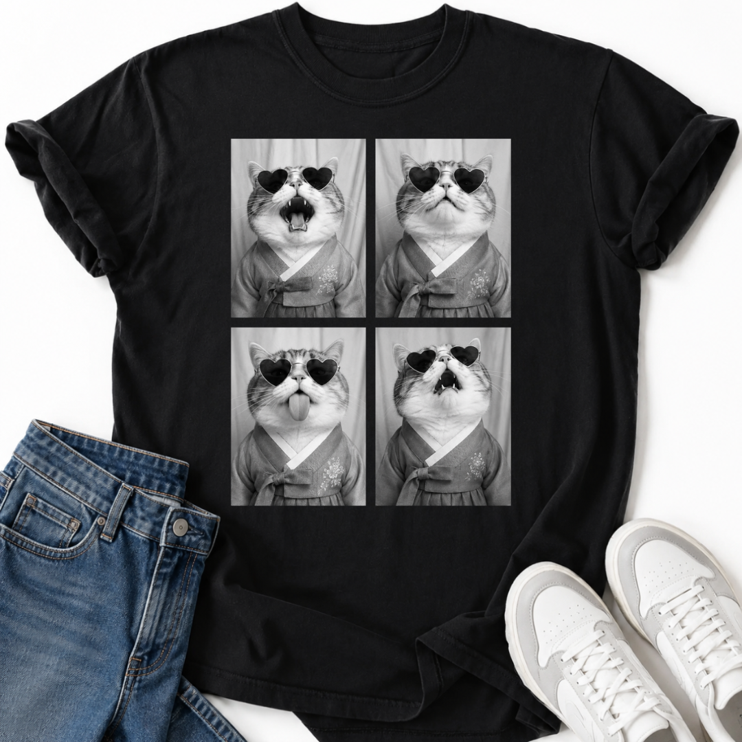 KOREAN HANBOK CAT PHOTO T-SHIRT