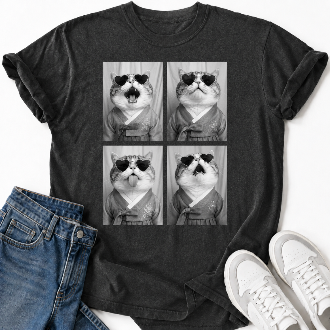 KOREAN HANBOK CAT PHOTO T-SHIRT