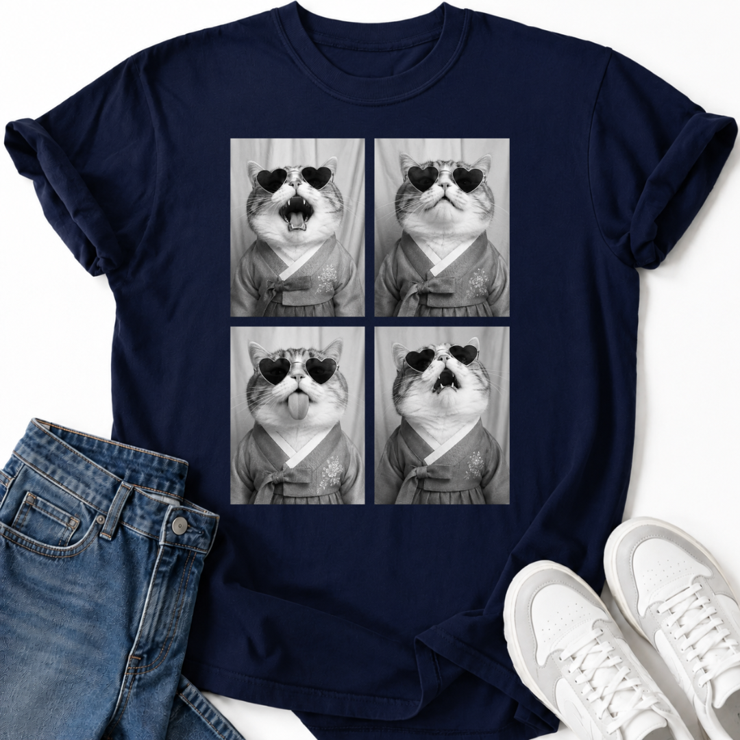 KOREAN HANBOK CAT PHOTO T-SHIRT