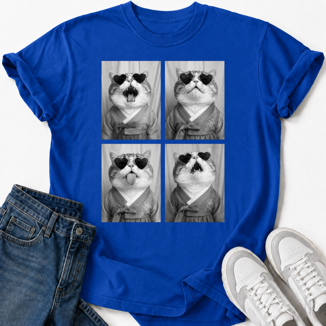 KOREAN HANBOK CAT PHOTO T-SHIRT