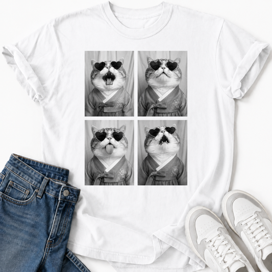 KOREAN HANBOK CAT PHOTO T-SHIRT