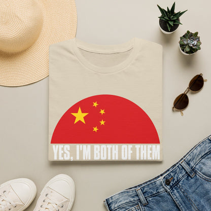 Flag Heritage T-Shirt — “Yes, I’m Both of Them” China & South Korea Pride Tee