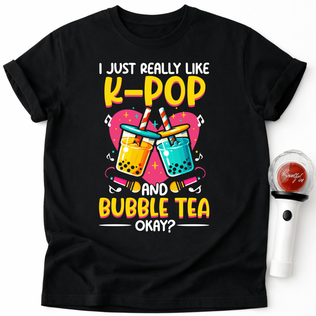 T-SHIRT ICH MAG K-POP UND BUBBLE TEA SEHR