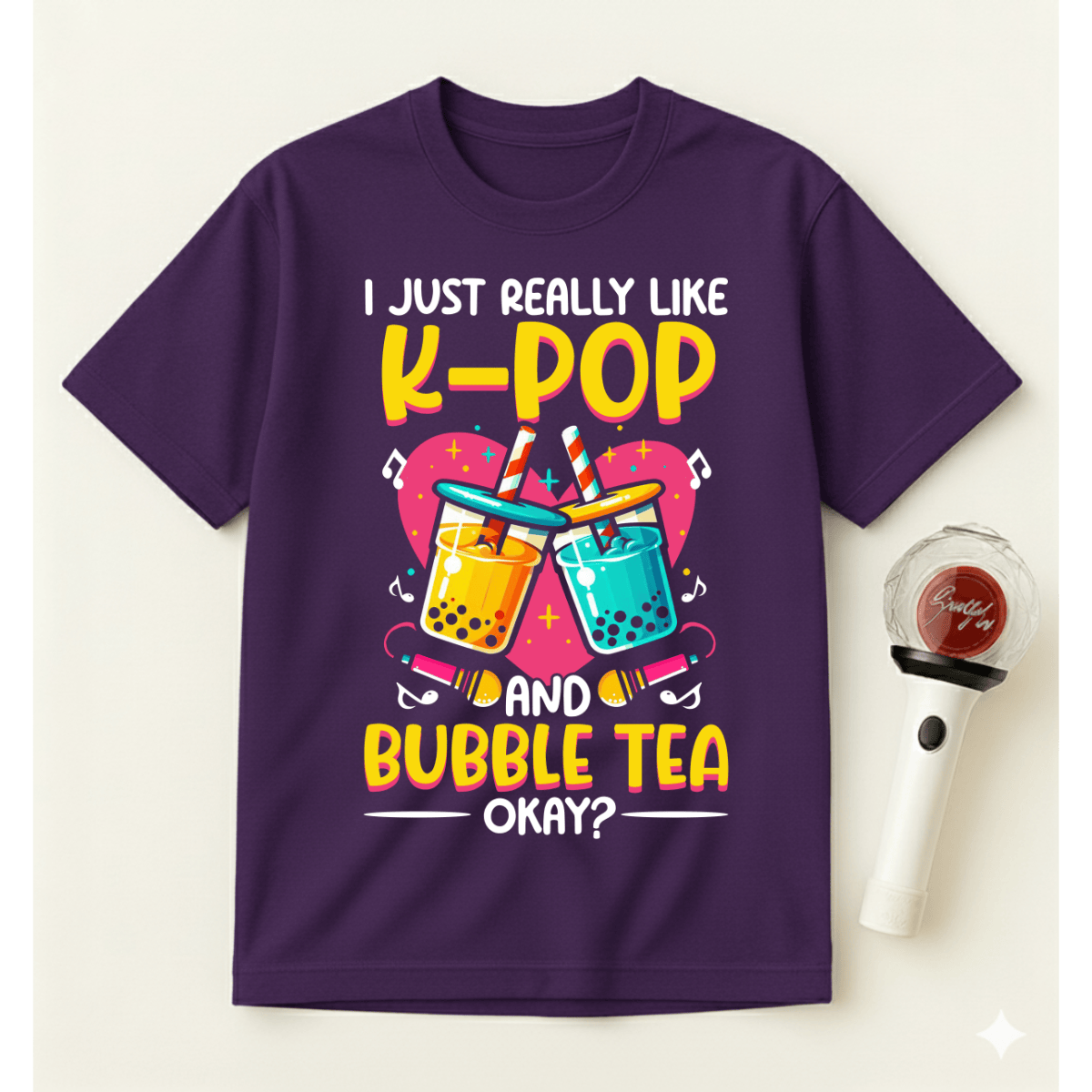 REALLY LIKE K-POP AND BUBBLE TEA T-SHIRT