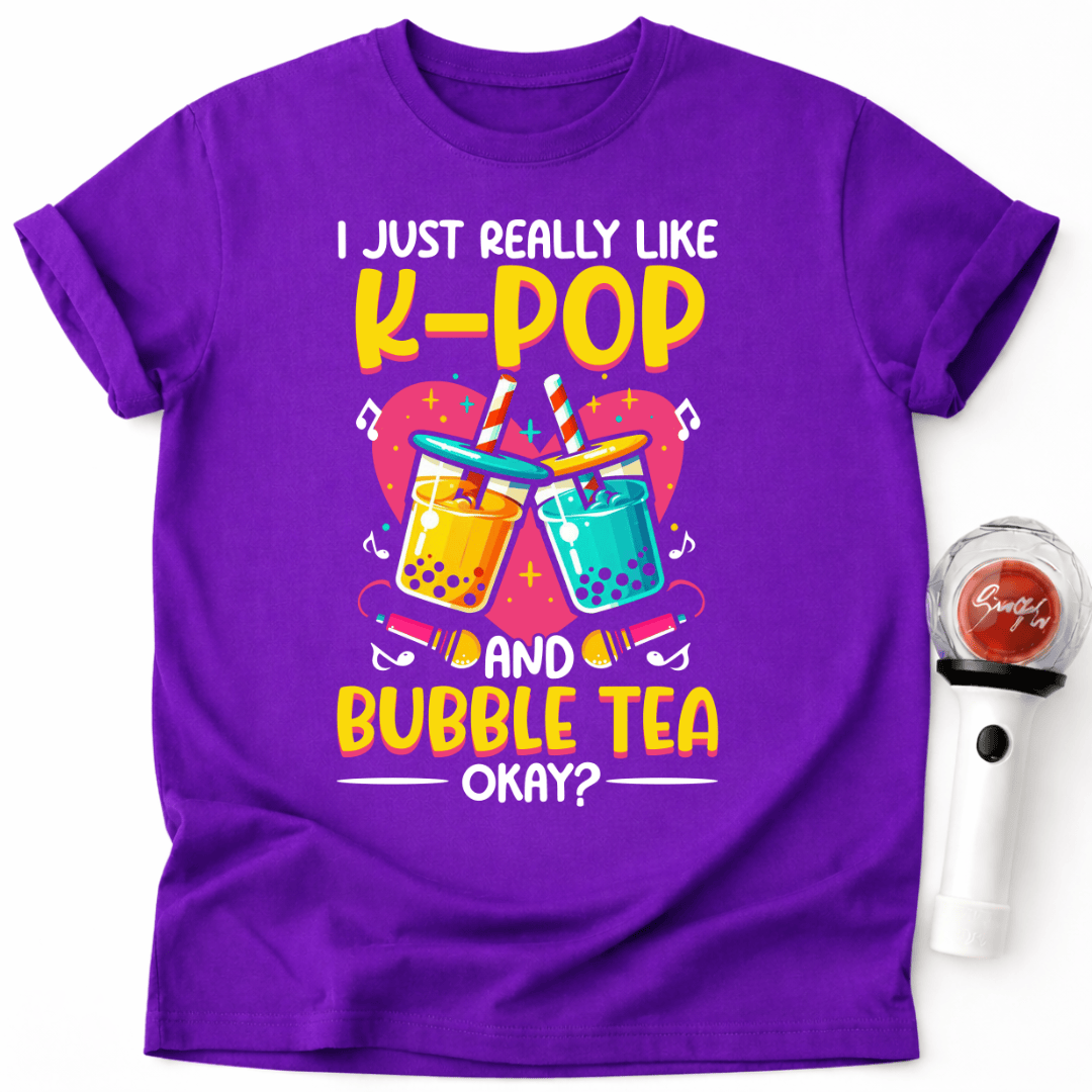T-SHIRT ICH MAG K-POP UND BUBBLE TEA SEHR