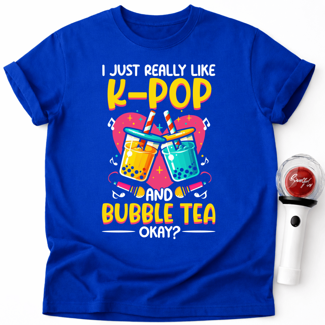 T-SHIRT ICH MAG K-POP UND BUBBLE TEA SEHR