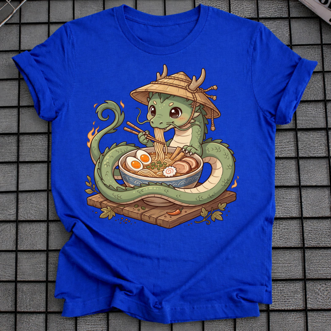 DRACHE ISST NUDELN T-SHIRT