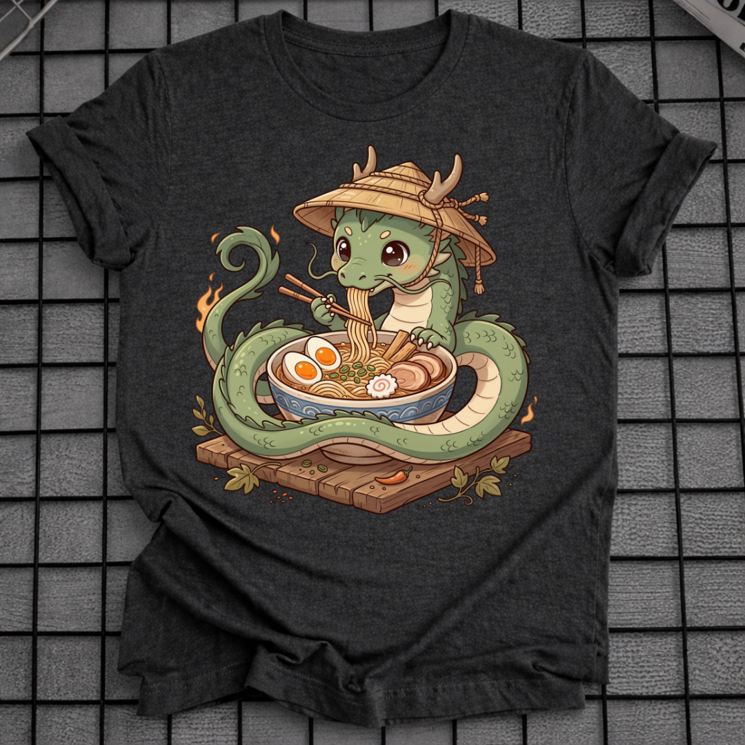 DRACHE ISST NUDELN T-SHIRT