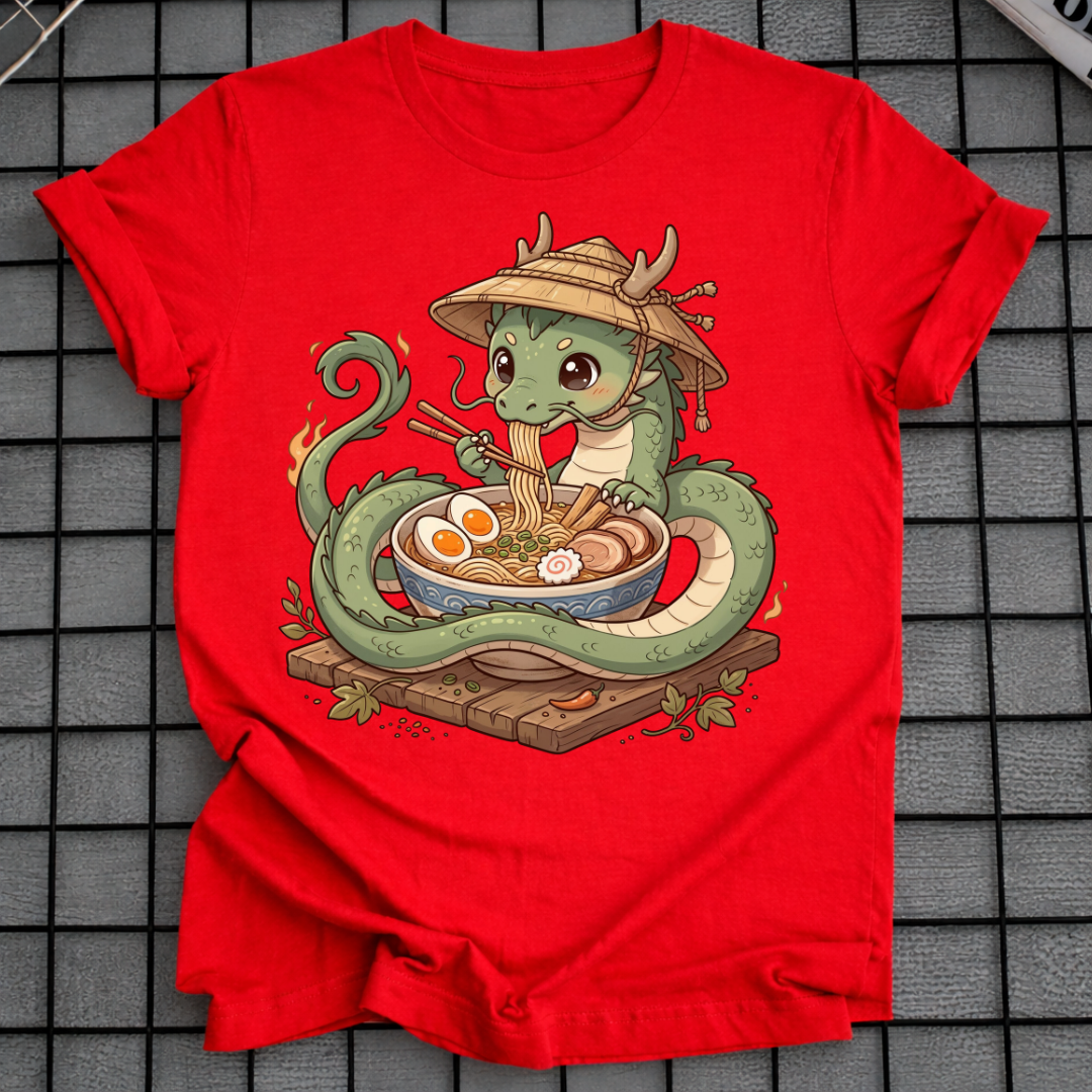 DRACHE ISST NUDELN T-SHIRT