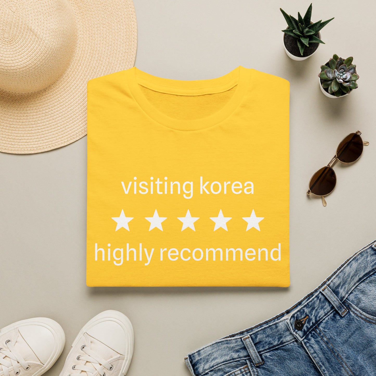 T-Shirt — "Visiting Korea  Highly Recommend" Travel Tee