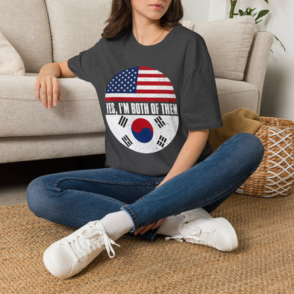 Yes, I'm Both of Them T-Shirt — USA & South Korea Flag Dual Heritage Tee