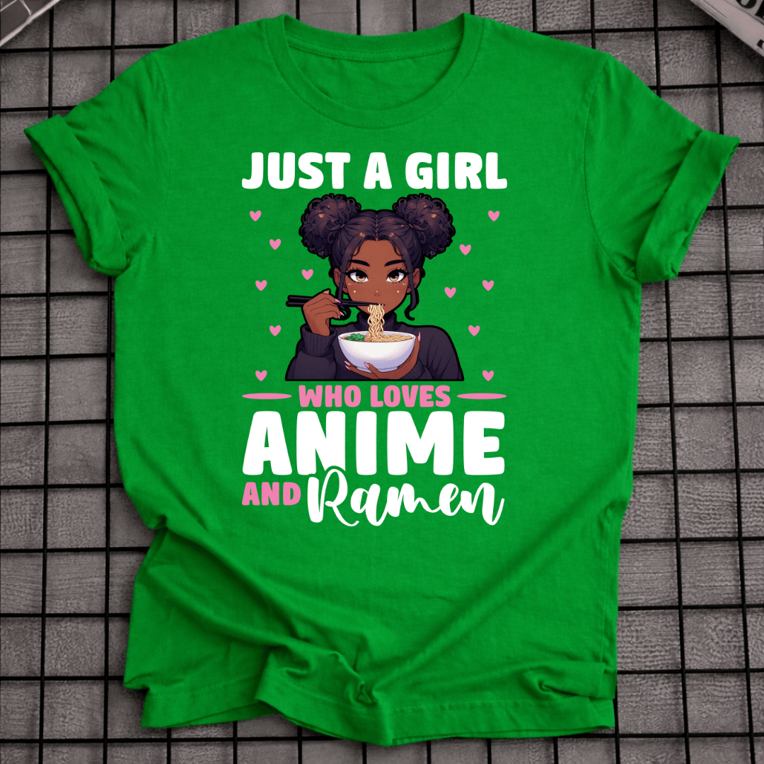 NUR EIN MÄDCHEN, DAS ANIME UND RAMEN LIEBT T-SHIRT