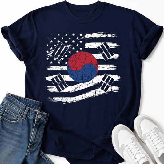 KOREA USA FLAG T-SHIRT