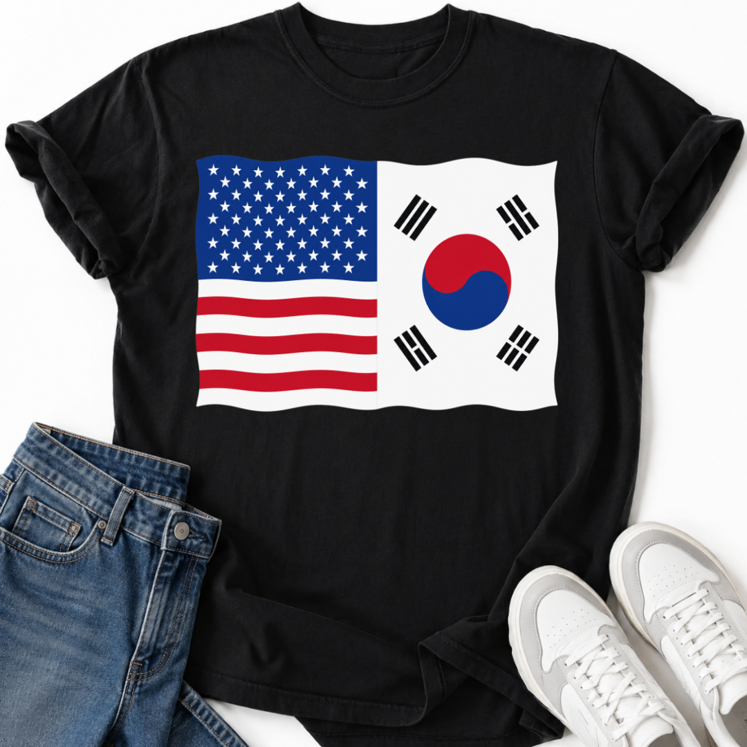 USA SOUTH KOREA FLAG T-SHIRT
