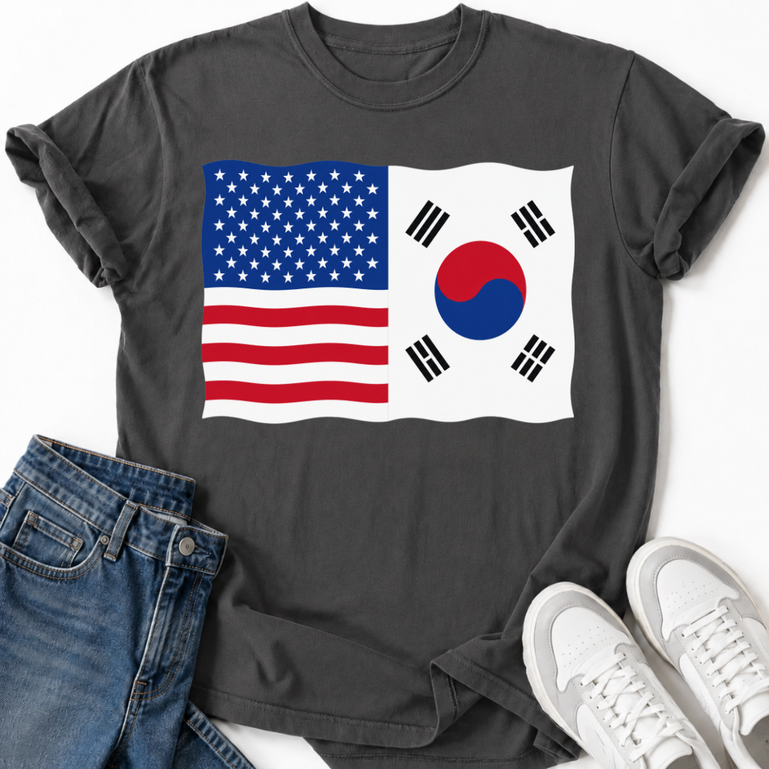 USA SOUTH KOREA FLAG T-SHIRT