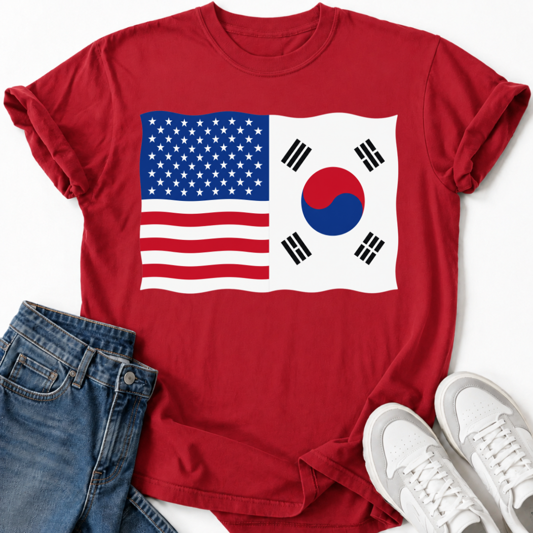 USA SOUTH KOREA FLAG T-SHIRT