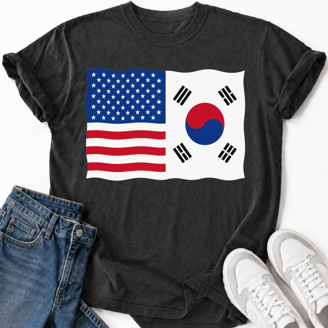 USA SOUTH KOREA FLAG T-SHIRT