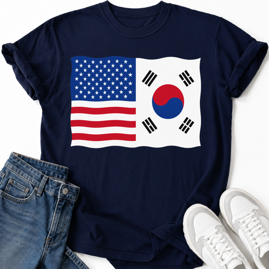 USA SOUTH KOREA FLAG T-SHIRT