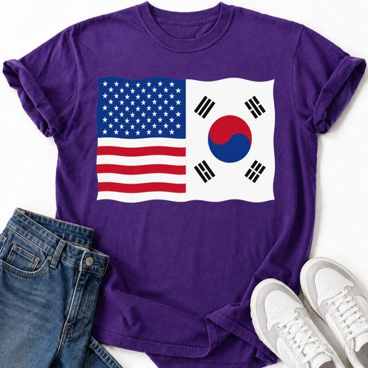 USA SOUTH KOREA FLAG T-SHIRT