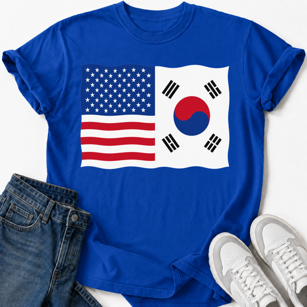 USA SOUTH KOREA FLAG T-SHIRT