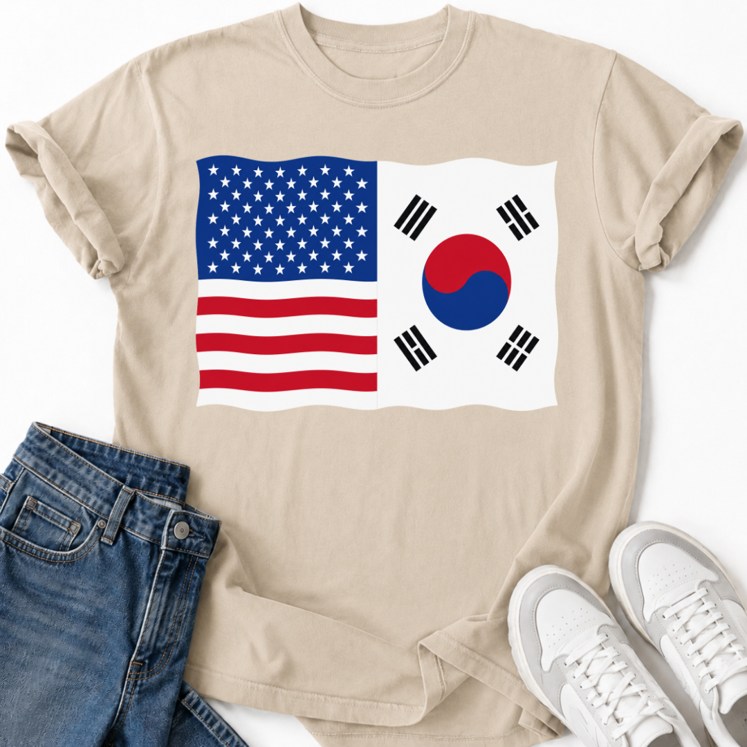 USA SOUTH KOREA FLAG T-SHIRT