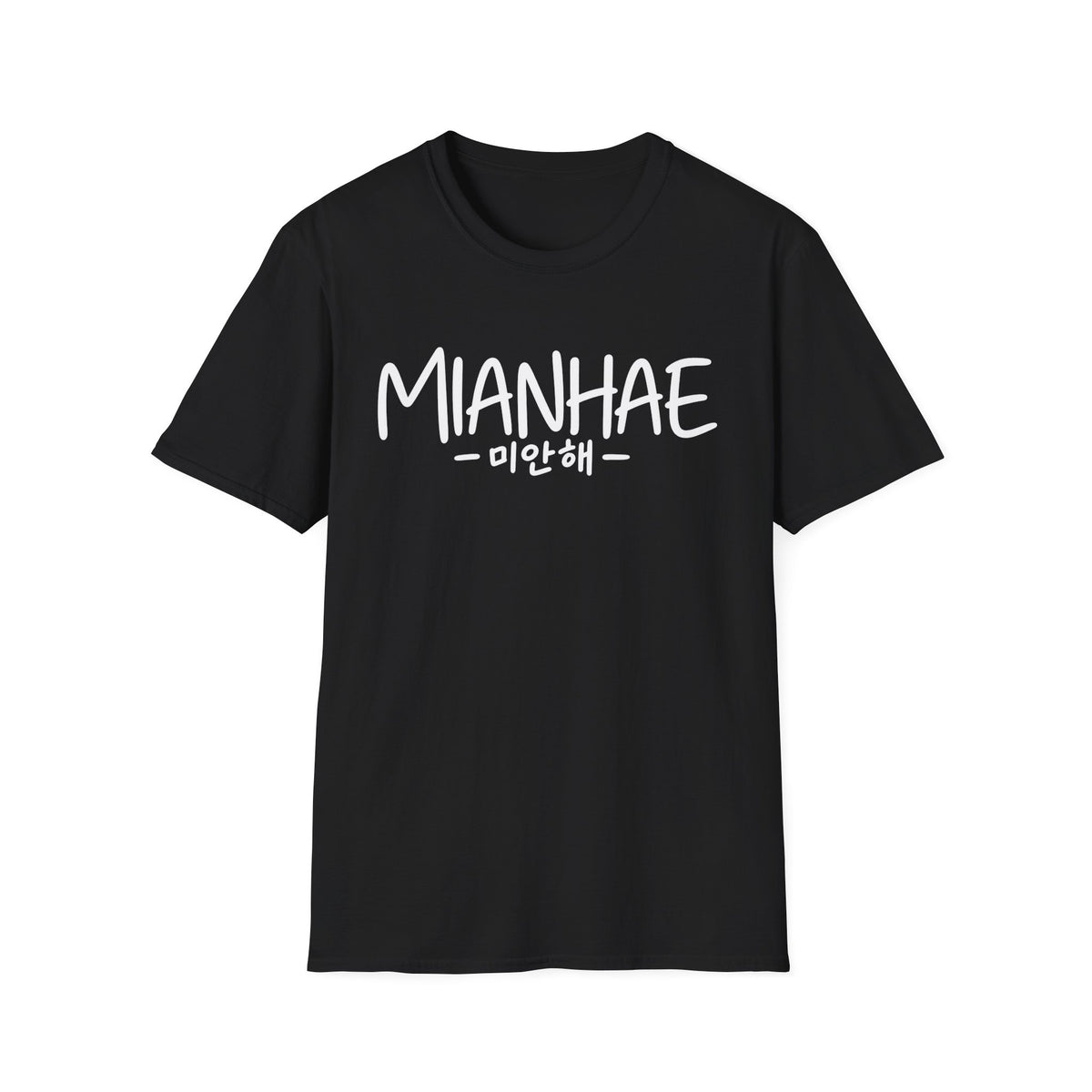 Mianhae "미안해" Apology Tee — Korean Phrase Graphic T-Shirt