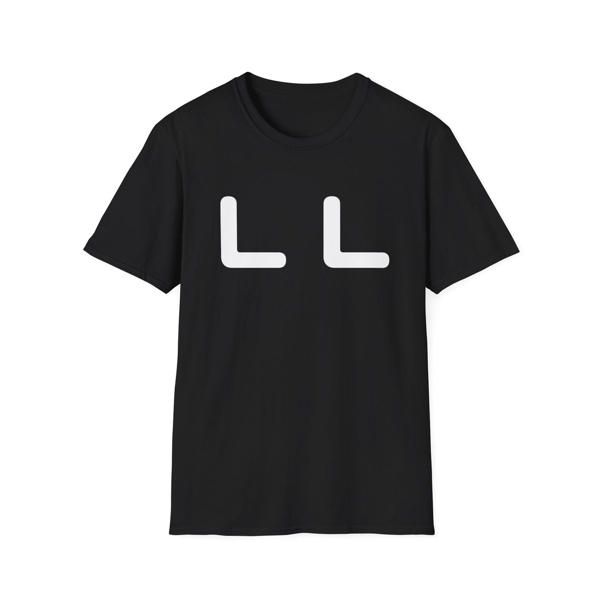 Minimalist LL Graphic T-Shirt — Bold White Letter Design