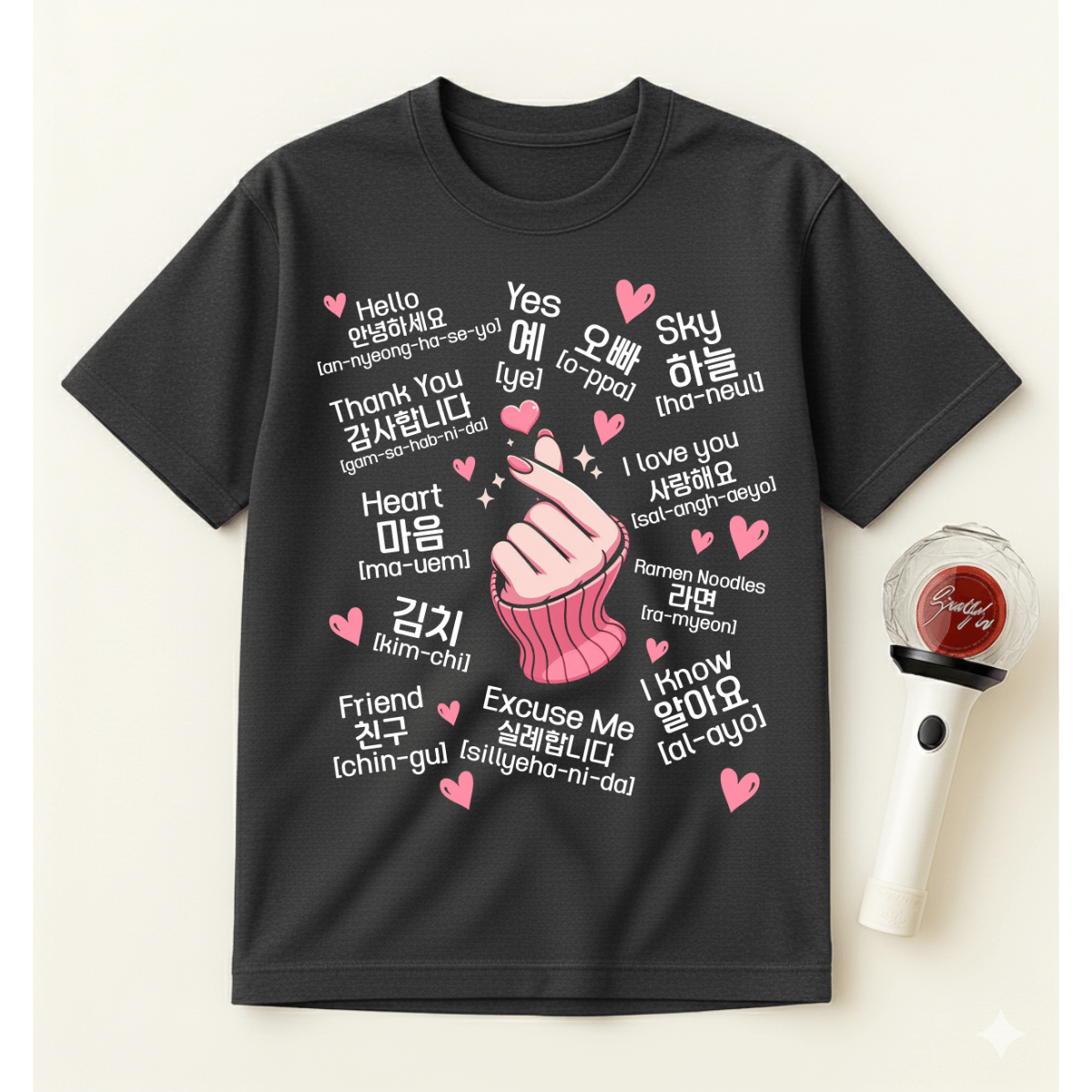 K-POP KOREAN WORDS T-SHIRT