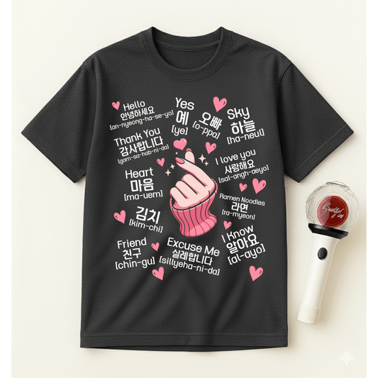 K-POP KOREAN WORDS T-SHIRT
