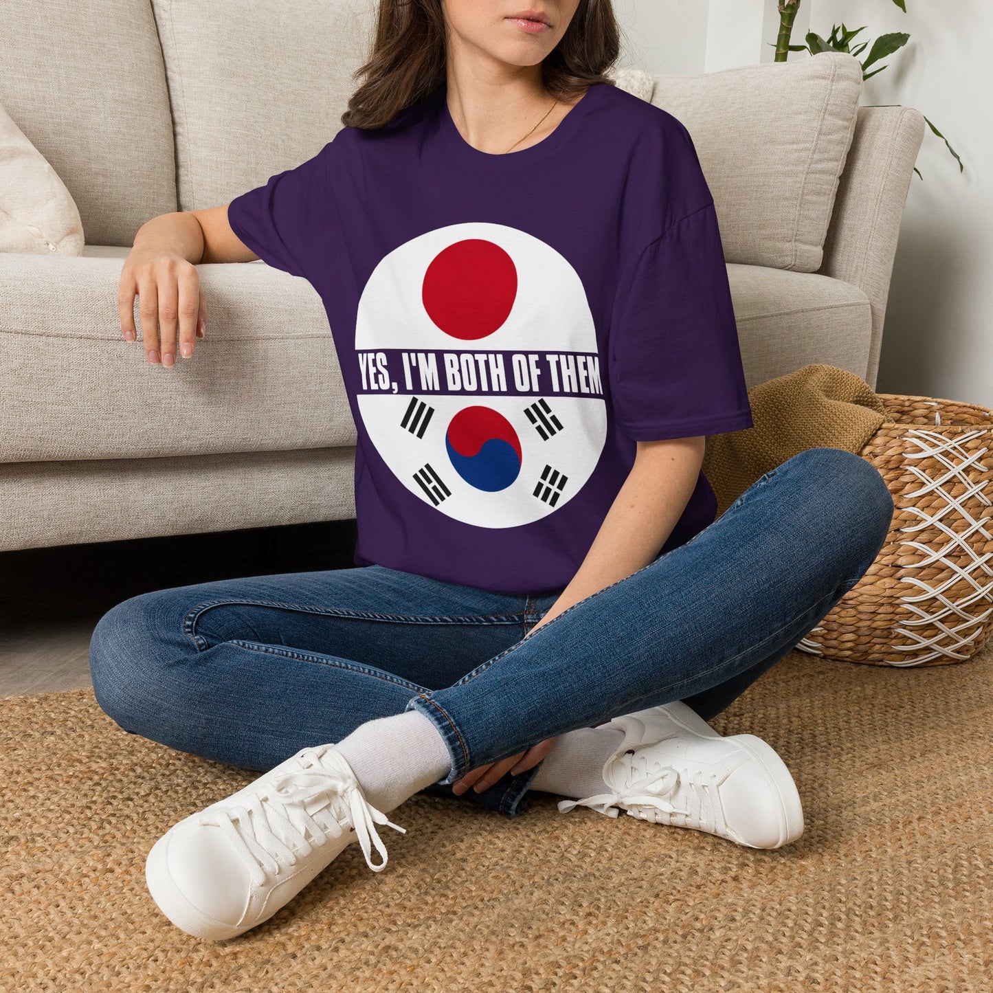 T-Shirt — "Yes, I'm Both of Them" Japan & Korea Flag Pride Tee