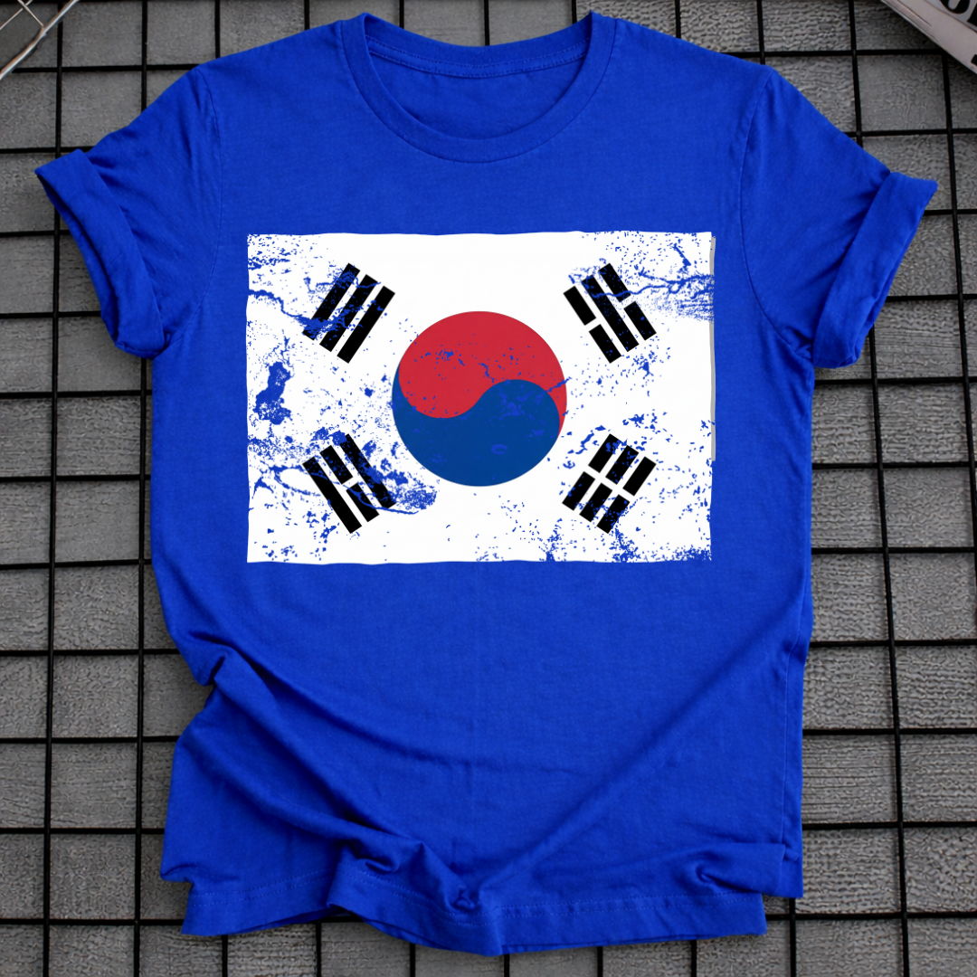 KOREA FLAG GRUNGE T-SHIRT