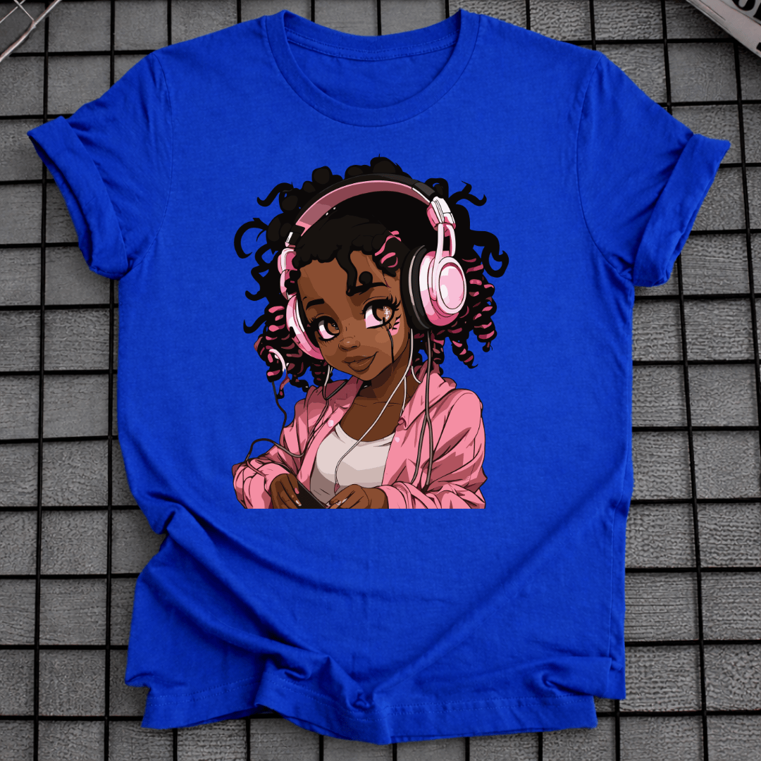 BLACK ANIME MUSIC T-SHIRT