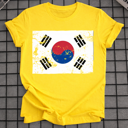 KOREA FLAG GRUNGE T-SHIRT