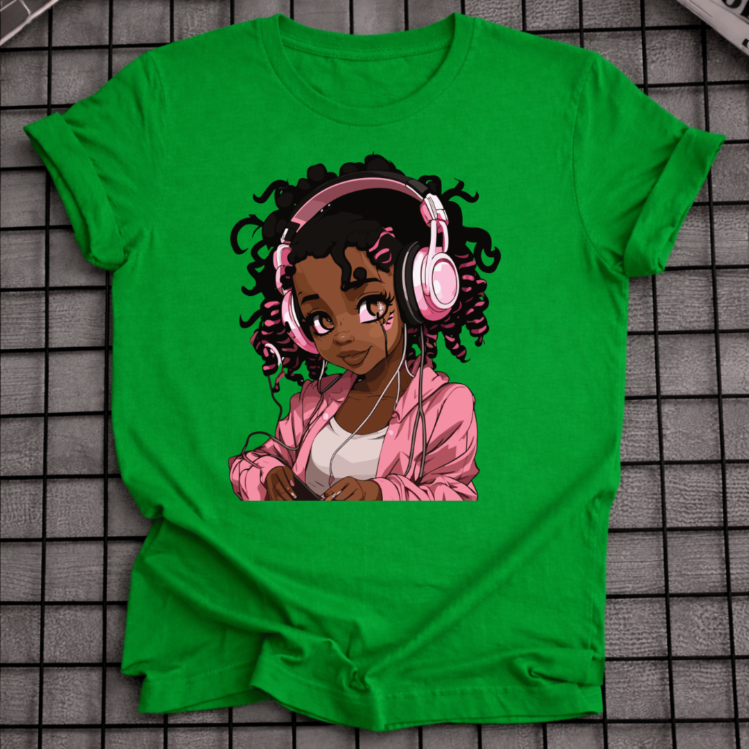BLACK ANIME MUSIC T-SHIRT
