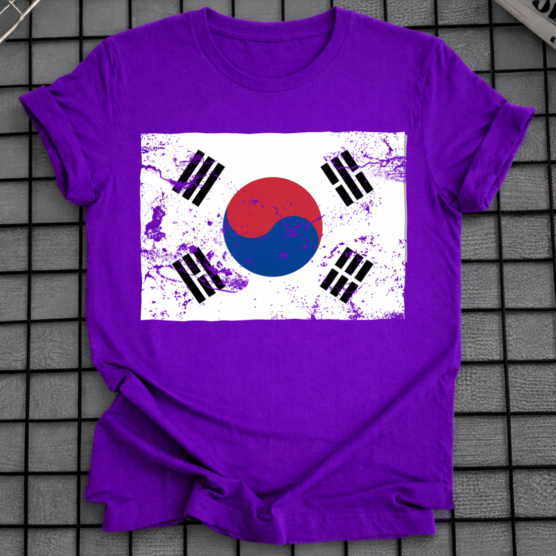 KOREA FLAG GRUNGE T-SHIRT