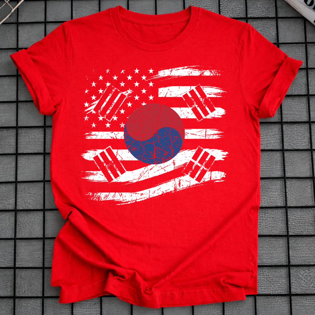KOREA USA FLAG T-SHIRT